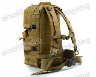 Molle Tactical Assault Backpack with Padded Waist Belt Tan  