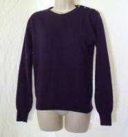 LORD & TAYLOR Purple Cashmere Sweater Shoulder Detail S  