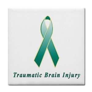  Traumatic Brain Injury Awareness Ribbon Tile Trivet 