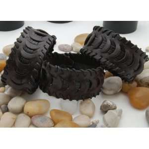  Leather Wristband 75008 in Black