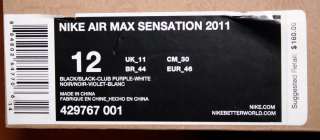 NIKE AIR MAX SENSATION 2011 NEW MENS SZ 12 LAKERS  