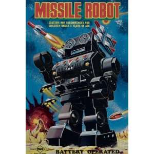  Missile Robot 12x18 Giclee on canvas