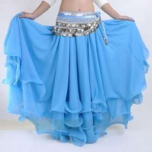  AQY Blue Three layer Chiffon Hemming Skirt Beauty