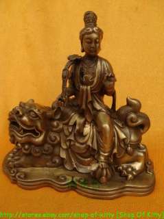 Chinese bronze Manjusri Manjushri Bodhisattva Buddha Statue 5.2 