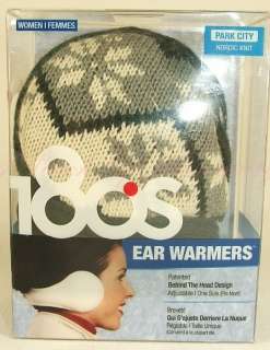 180s Womens Ear Warmers Muffs Park City Nordic Knit  