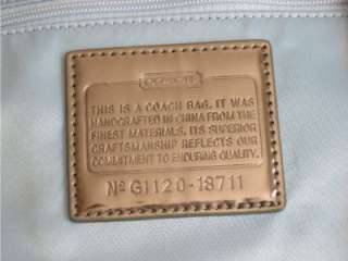   Coach Poppy Grey Blue Signature Logo Glam Tote Handbag 18711  