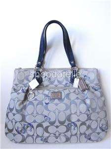   POPPY SIGNATURE GLAM TOTE Iconic Heart Bag 18711 Grey GRAY Blue  
