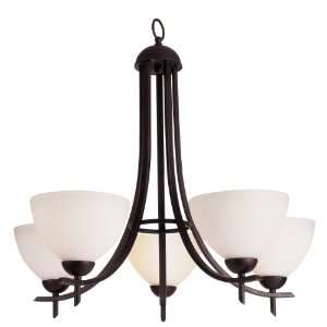 Trans Glob Lighting 8175 ROB 5 Light Contemporary Chandelier, Rubbed 