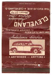 Billboard MB CLEVELAND AMBULANCE SERVICE Ohio OH 1940s  