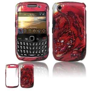 RED DRAGON Hard Plastic Tattoo Design Case for Blackberry Curve 3G 