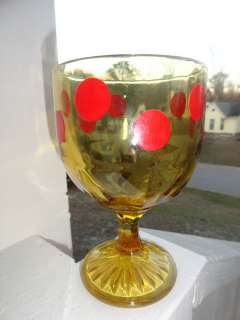 VTG 1960S Retro MOD Groovy GLASS MUGS CUPS Red Polka Dot & Orange 