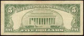 1963 $5 DOLLAR BILL * STAR * NOTE UNITED STATES LEGAL TENDER RED SEAL 