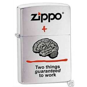  Zippo Brain & Zippo 2 Things That Work Chrome Lighter 