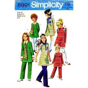  Simplicity 8991 Vintage Sewing Pattern Girls Dress & Pants 