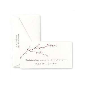    White Plum Blossom Sympathy Acknowledgement Cards