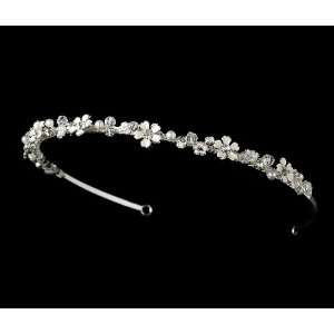  Silver White Bridal Headband HP 9152 Beauty