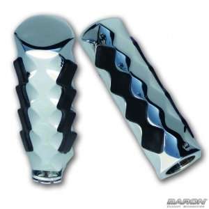  Hex Tex Grips with Comfort Pads   Chrome   Honda Cruisers 