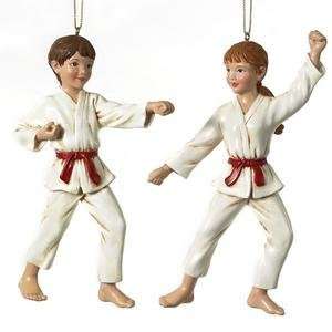 Karate Martial Arts Uniformed Girl Christmas Ornament 5 #W20219 