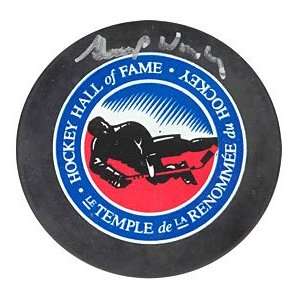  Gump Worsley Hall of Fame Hockey Puck Autographed / Signed 