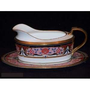  Noritake Golden Procession #9789 Gravy Boat With Tray   2 