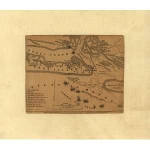 Civil War Map The war in North Carolina. Map of the entrance to 
