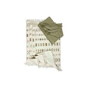  NOVICA Cotton placemat and napkin set, Iconic Maya (set 