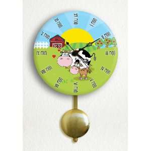  Cute Cow Moo 6 Pendulum Wall Clock 