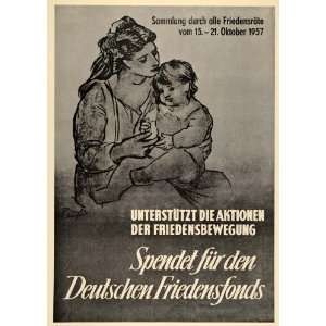   German Peace Funds Poster 1957   Original Print