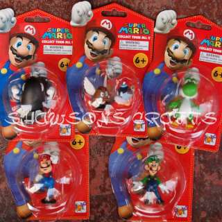 SUPER MARIO BROTHERS 5 PCS FIGURES IN ORIGINAL PACKAGE  