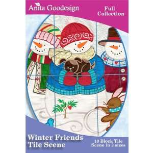  Anita Goodesign Winter Friends Tile Scene Arts, Crafts & Sewing