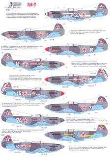 Authentic Decals 1/72 YAKOVLEV YAK 3 Russian WWII Fighter  
