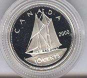 Tall Ships 2000 Stamp & Silver Dime Canada Post & RCM  