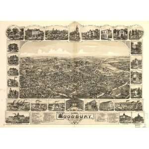   Panoramic Map The city of Woodbury, New Jersey, 1886.