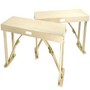 Spiderlegs Natural Color Portable Wooden Folding Set of Two Benches 
