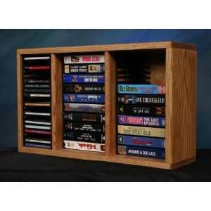 Wood Shed Solid Oak CD DVD VHS Wall Mountable Media Storage Rack 