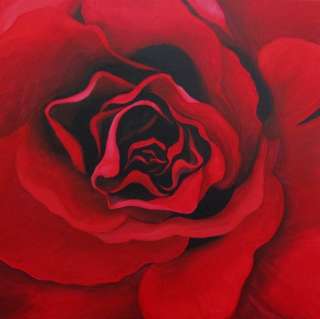 ORIGINAL Still Life Painting CES Red ROSE Valentines GIFT Flowers EBSQ 