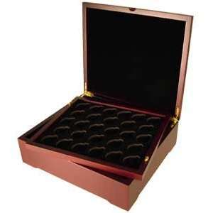  Coin Box for Four Coin Trays Mahogany Wood Coin Display 