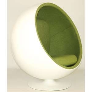  Designer Modern Eero Aarnio Ball Chair with Green Interior 
