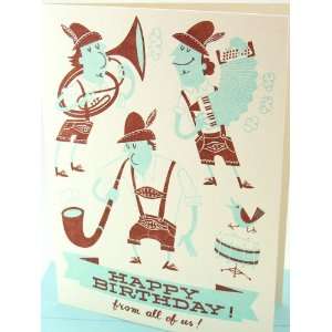  esther aarts oompah band letterpress birthday greeting 