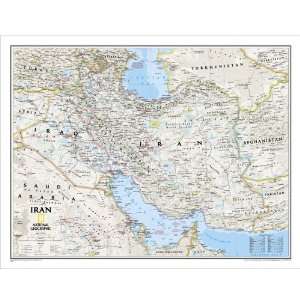  National Geographic Iran Political Map, Laminated Office 