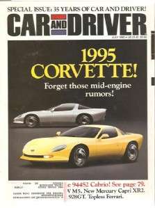July 1990 Car and Driver 1995 Corvette 35th Anniversary Special Camaro 