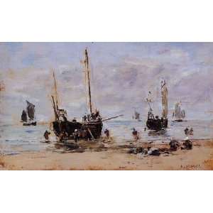   name Berck Fishermen at Low Tide, By Boudin Eugène 