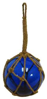 Inch Blue Glass Fishing Float Buoy   Reproduction Nautical  