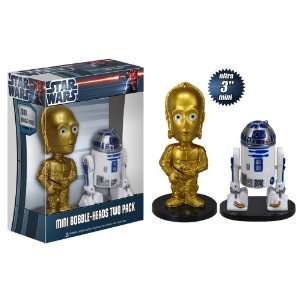  Funko C 3PO and R2 D2 Ultra Mini Wacky Wobblers Toys 