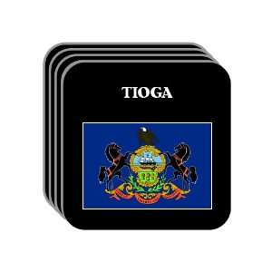  US State Flag   TIOGA, Pennsylvania (PA) Set of 4 Mini 