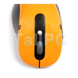 Orange Wireless Portable Optical Mouse USB 2.0 Receiver  