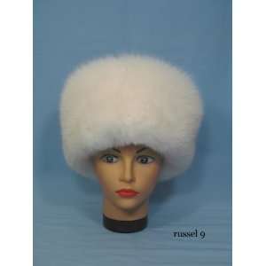  Vintage Style Pure White Arctic Fox Winter Fur Hat WARM 
