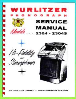 Wurlitzer 2304 2304S Service & Parts Manual  