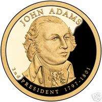 2007 P&D JOHN ADAMS PRESIDENT DOLLAR COINS US COINS  