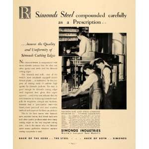  1930 Ad Simonds Saw Steel Chemist Fitchburg Mass 